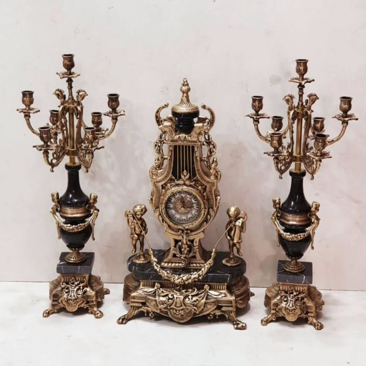 ساعت شمعدان خروسی