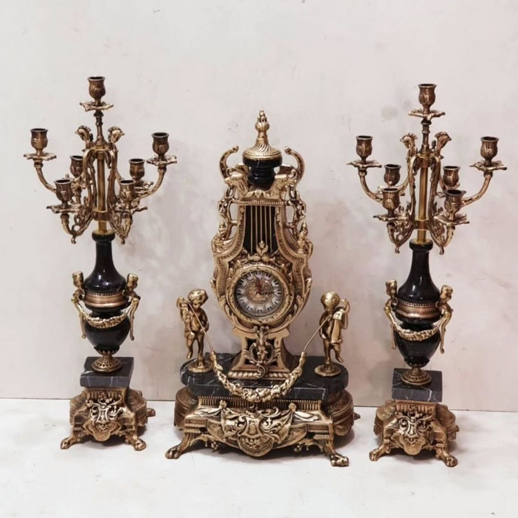 ساعت شمعدان خروسی