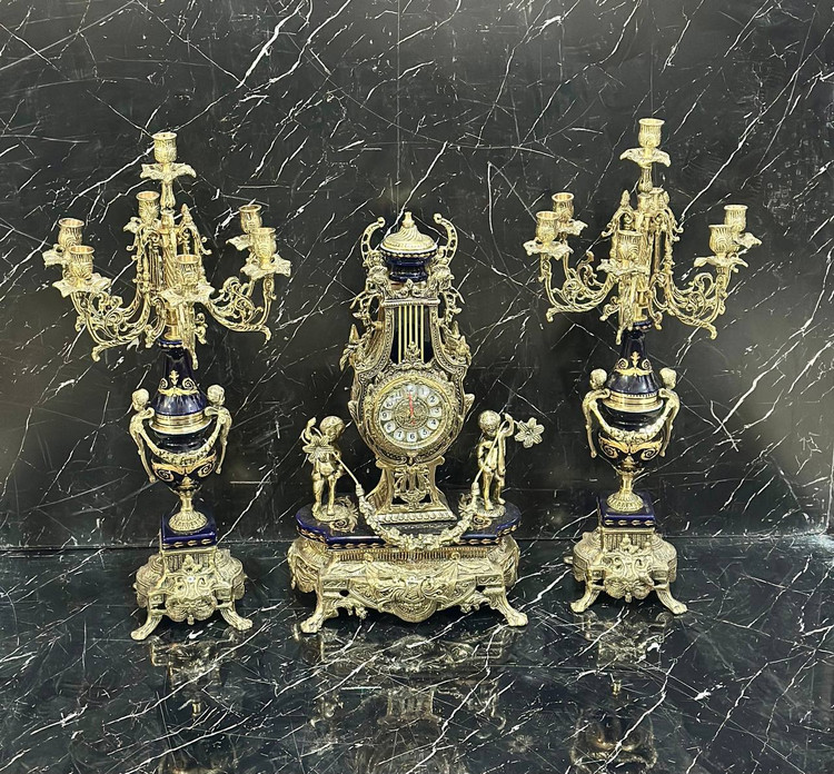 ساعت شمعدان خروسی